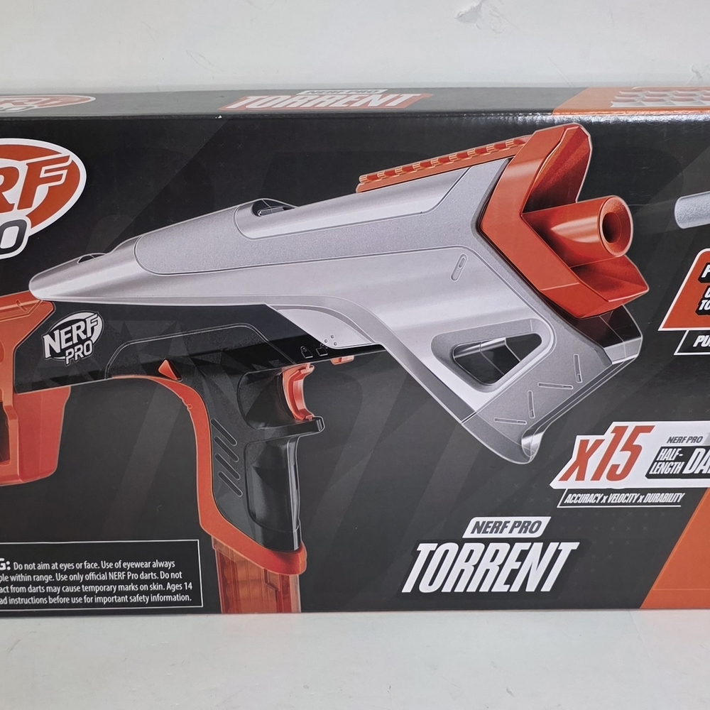 Nerf Pro Torrent Performance Toy Blaster - Silver & Orange